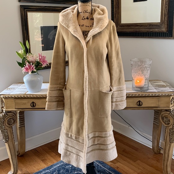 Dkny Jackets & Blazers - DKNY Genuine Shearling leather fur coat tan S 6